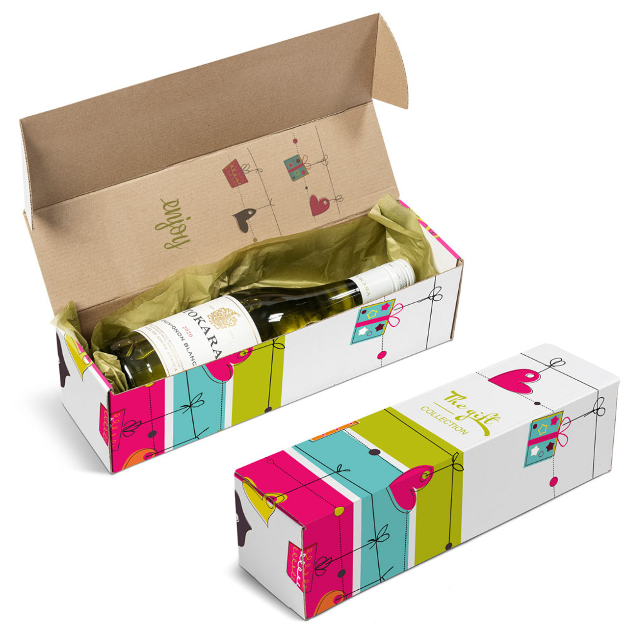 Wine gift box with flower - PPF-248 - PhnomPenhFlower +855 99 888 990